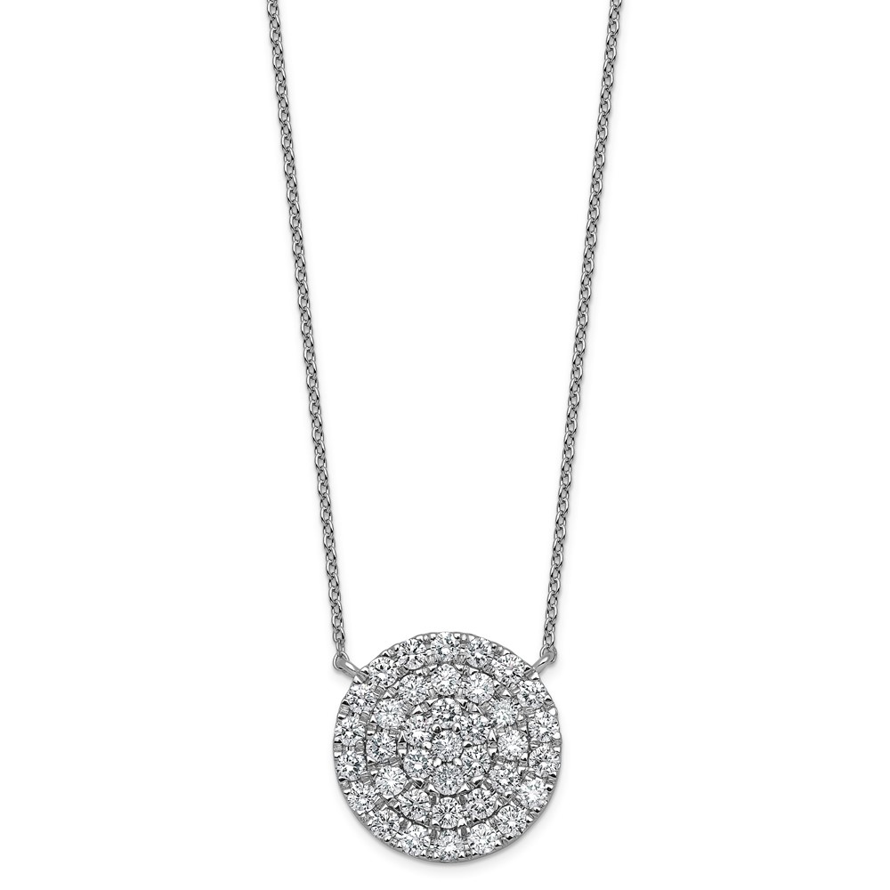 14K White Gold 1.50 ctw Lab Grown Diamond VS+ F+ Circle Cluster Necklace