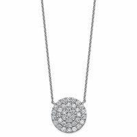 14K White Gold 1.50 ctw Lab Grown Diamond VS+ F+ Circle Cluster Necklace view 1