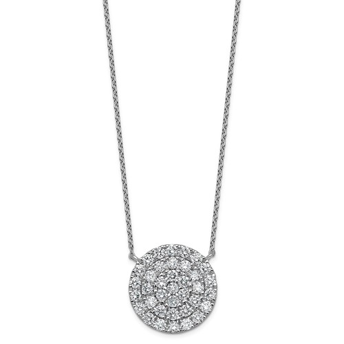 14K White Gold 1.50 ctw Lab Grown Diamond VS+ F+ Circle Cluster Necklace