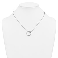 True Origin 14K White Gold 2 Carat Lab Grown Diamond VS+ F+ Complete Pear Bezel-Set Eternity Necklace view 3