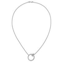 True Origin 14K White Gold 2 Carat Lab Grown Diamond VS+ F+ Complete Pear Bezel-Set Eternity Necklace view 4