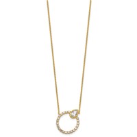 True Origin 14K Yellow Gold 2 Carat Lab Grown Diamond VS+ F+ Complete Pear Bezel-Set Eternity Necklace view 2