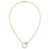 True Origin 14K Yellow Gold 2 Carat Lab Grown Diamond VS+ F+ Complete Pear Bezel-Set Eternity Necklace view 4