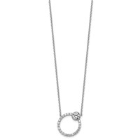 True Origin 14K White Gold 2 Carat Lab Grown Diamond VS+ F+ Complete Round Bezel-Set Eternity Necklace view 2