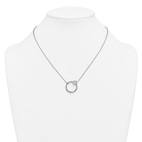 True Origin 14K White Gold 2 Carat Lab Grown Diamond VS+ F+ Complete Round Bezel-Set Eternity Necklace view 3