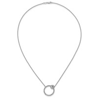 True Origin 14K White Gold 2 Carat Lab Grown Diamond VS+ F+ Complete Round Bezel-Set Eternity Necklace view 4