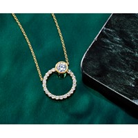 True Origin 14K Yellow Gold 2 Carat Lab Grown Diamond VS+ F+ Complete Round Bezel-Set Eternity Necklace view 5