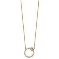 True Origin 14K Yellow Gold 2 Carat Lab Grown Diamond VS+ F+ Complete Round Bezel-Set Eternity Necklace view 2