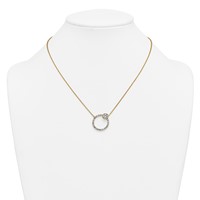 True Origin 14K Yellow Gold 2 Carat Lab Grown Diamond VS+ F+ Complete Round Bezel-Set Eternity Necklace view 3