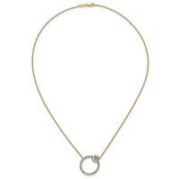 True Origin 14K Yellow Gold 2 Carat Lab Grown Diamond VS+ F+ Complete Round Bezel-Set Eternity Necklace view 4