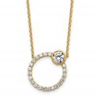 True Origin 14K Yellow Gold 2 Carat Lab Grown Diamond VS+ F+ Complete Round Bezel-Set Eternity Necklace view 1