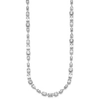 True Origin 14K White Gold 25.12 Carat Lab Grown Diamond VS+ F+ Complete Mixed Bezel-Set Necklace view 2