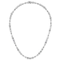 True Origin 14K White Gold 25.12 Carat Lab Grown Diamond VS+ F+ Complete Mixed Bezel-Set Necklace view 4