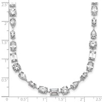 True Origin 14K White Gold 25.12 Carat Lab Grown Diamond VS+ F+ Complete Mixed Bezel-Set Necklace view 5