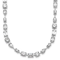 True Origin 14K White Gold 25.12 Carat Lab Grown Diamond VS+ F+ Complete Mixed Bezel-Set Necklace view 1