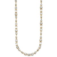True Origin 14K Yellow Gold 25.12 Carat Lab Grown Diamond VS+ F+ Complete Mixed Bezel-Set Necklace view 2