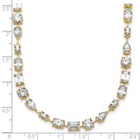 True Origin 14K Yellow Gold 25.12 Carat Lab Grown Diamond VS+ F+ Complete Mixed Bezel-Set Necklace view 5