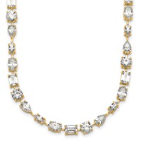 True Origin 14K Yellow Gold 25.12 Carat Lab Grown Diamond VS+ F+ Complete Mixed Bezel-Set Necklace view 1