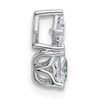 14K White Gold 0.75ct Lab Grown Dia VS+ F+ Complete Princess Pendant view 2