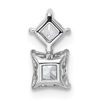 14K White Gold 0.75ct Lab Grown Dia VS+ F+ Complete Princess Pendant view 3