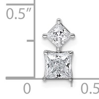 14K White Gold 0.75ct Lab Grown Dia VS+ F+ Complete Princess Pendant view 4
