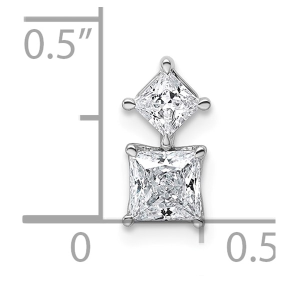 14kw 3/4ct Lab Grown Dia VS+ F+ Complete Princess Pendant