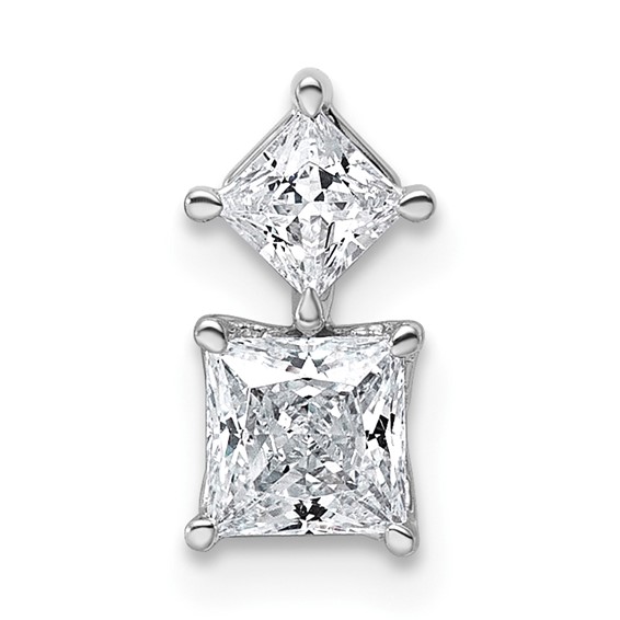 14kw 3/4ct Lab Grown Dia VS+ F+ Complete Princess Pendant