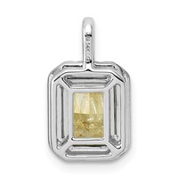 Emma Grace 14K Two-Tone 2.25 Carat Certified Lab Grown Diamond VS+ Emerald Vivid Yellow Center VS+ F+ Halo Complete Pendant view 3