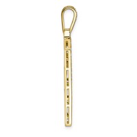 14K Yellow Gold 3.33ct Lab Grown Dia VS+ F+ Initial a Large Comp Pendant view 2
