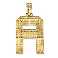 14K Yellow Gold 3.33ct Lab Grown Dia VS+ F+ Initial a Large Comp Pendant view 3