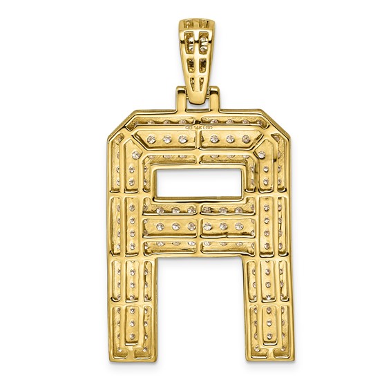 14k 3 1/3ct Lab Grown Dia VS+ F+ Initial A Large Comp Pendant