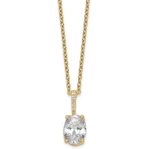 14K Yellow Gold 1ct Lab Grown Diamond VS+ F+ Oval Complete Twist Pendant Necklace
