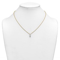 14K Yellow Gold 1 Carat Certified Lab Grown Diamond VS+ F+ Complete Marquise Half Bezel Pendant Necklace, 18" view 3