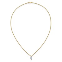 14K Yellow Gold 1 Carat Certified Lab Grown Diamond VS+ F+ Complete Marquise Half Bezel Pendant Necklace, 18" view 4