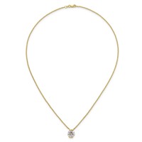 14K Yellow Gold 3 Carat Certified Lab Grown Diamond VS+ F+ Complete Round Half Bezel Pendant Necklace, 18" view 4