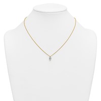 14K Yellow Gold 1 Carat Certified Lab Grown Diamond VS+ F+ Complete Pear Half Bezel Pendant Necklace, 18" view 3