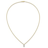 14K Yellow Gold 1 Carat Certified Lab Grown Diamond VS+ F+ Complete Pear Half Bezel Pendant Necklace, 18" view 4