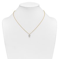 14K Yellow Gold 2 Carat Certified Lab Grown Diamond VS+ F+ Complete Pear Half Bezel Pendant Necklace, 18" view 3