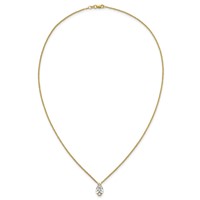 14K Yellow Gold 2 Carat Certified Lab Grown Diamond VS+ F+ Complete Pear Half Bezel Pendant Necklace, 18" view 4