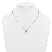 14K Yellow Gold 1 Carat Certified Lab Grown Diamond VS+ F+ Complete Heart Half Bezel Pendant Necklace, 18" view 3