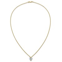 14K Yellow Gold 3 Carat Certified Lab Grown Diamond VS+ F+ Complete Heart Half Bezel Pendant Necklace, 18" view 4