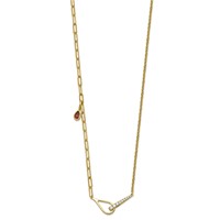 14K Yellow Gold Lab Grown Dia VS+ F+ Fashion Loop & Gem Comp Charm Necklace view 2