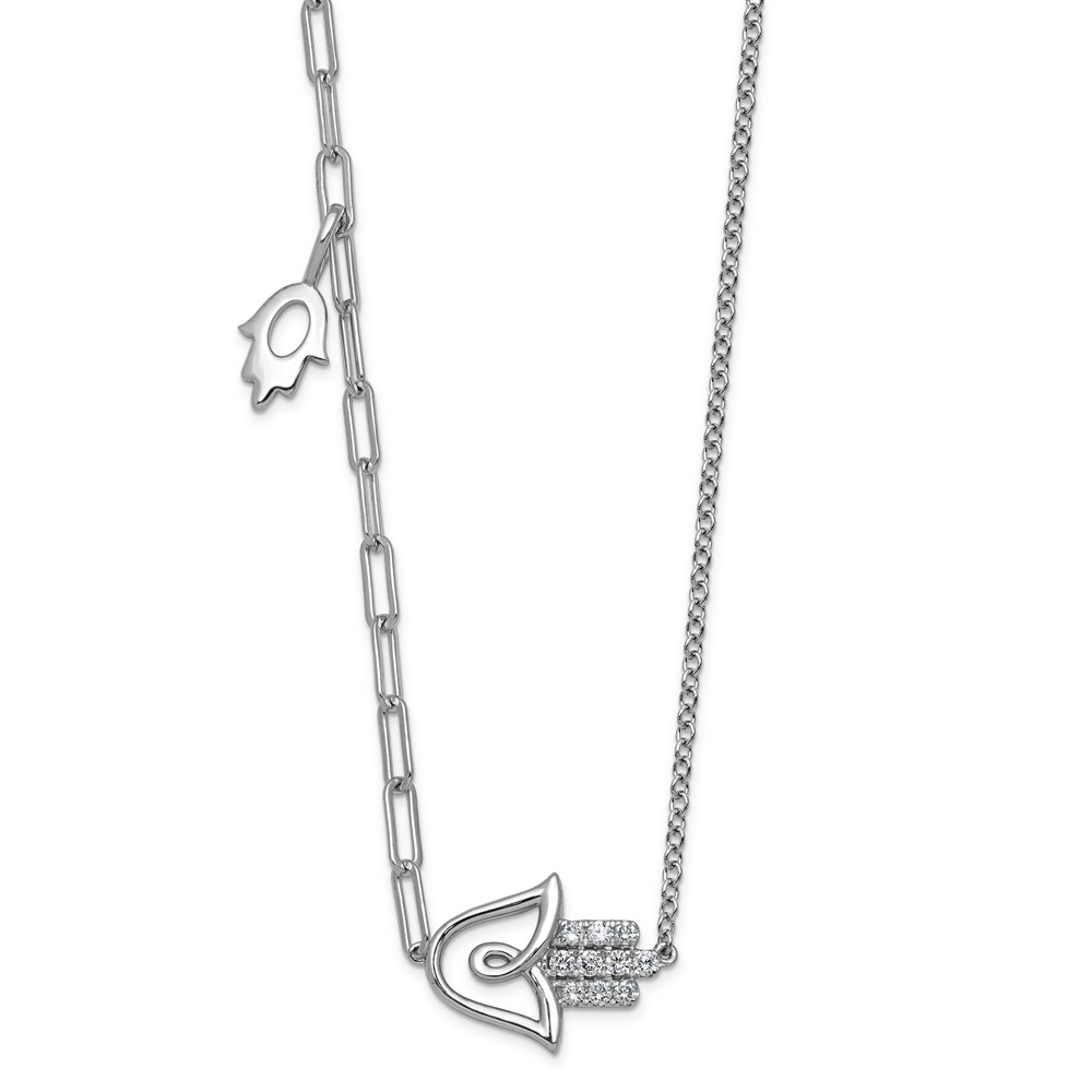 14K White Gold Lab Grown Dia VS+ F+ Chamseh Complete Necklace