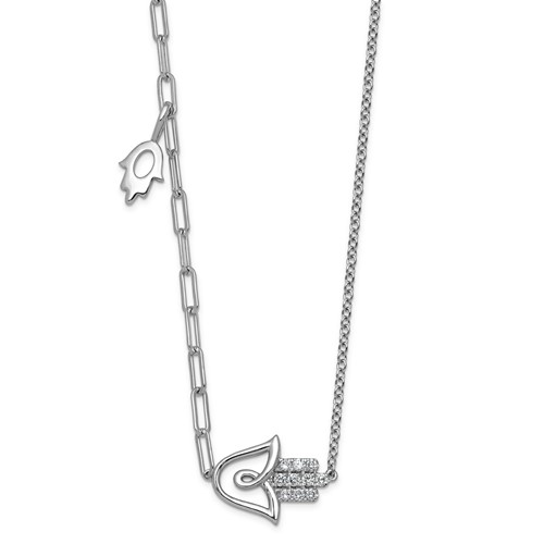 14K White Gold Lab Grown Dia VS+ F+ Chamseh Complete Necklace