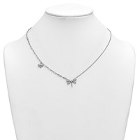 14K White Gold Lab Grown Dia VS+ F+ Dragonfly Complete Necklace view 3
