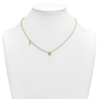 14K Yellow Gold Lab Grown Dia VS+ F+ Butterfly Complete Necklace view 3