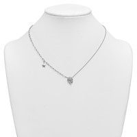 14K White Gold Lab Grown Dia VS+ F+ Jellyfish & Starfish Complete Necklace view 3