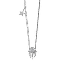 14K White Gold Lab Grown Dia VS+ F+ Jellyfish & Starfish Complete Necklace view 1