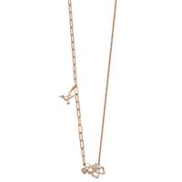 14K Rose Gold Lab Grown Dia VS+ F+ Clover & Hummingbird Complete Necklace view 2
