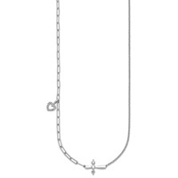 14K White Gold Lab Grown Dia VS+ F+ Cross & Heart Complete Necklace view 2